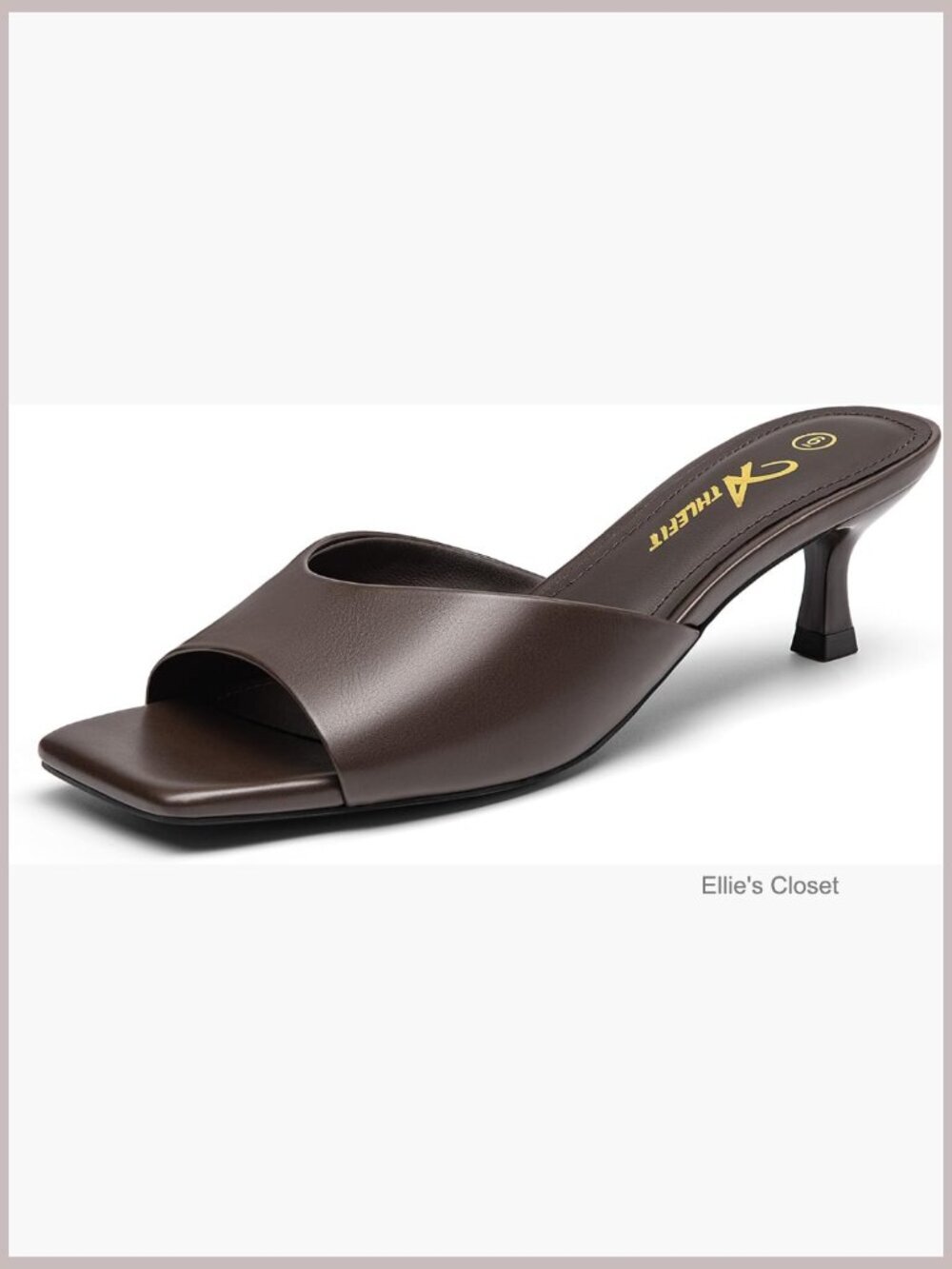 Kitten Heels Sandals Square Open Toe Low Heels Comfortable Slip On Slides